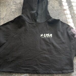 Black USA Originals Cropped Hoodie